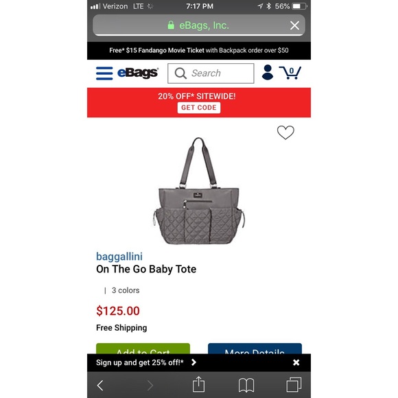 Baggallini on the go baby tote